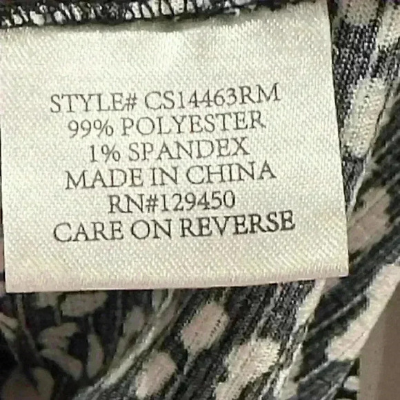 NWT!  FRED DAVID Ladies Leopard Print Black/White Blouse/Tunic Top Size Medium - Picture 6 of 11